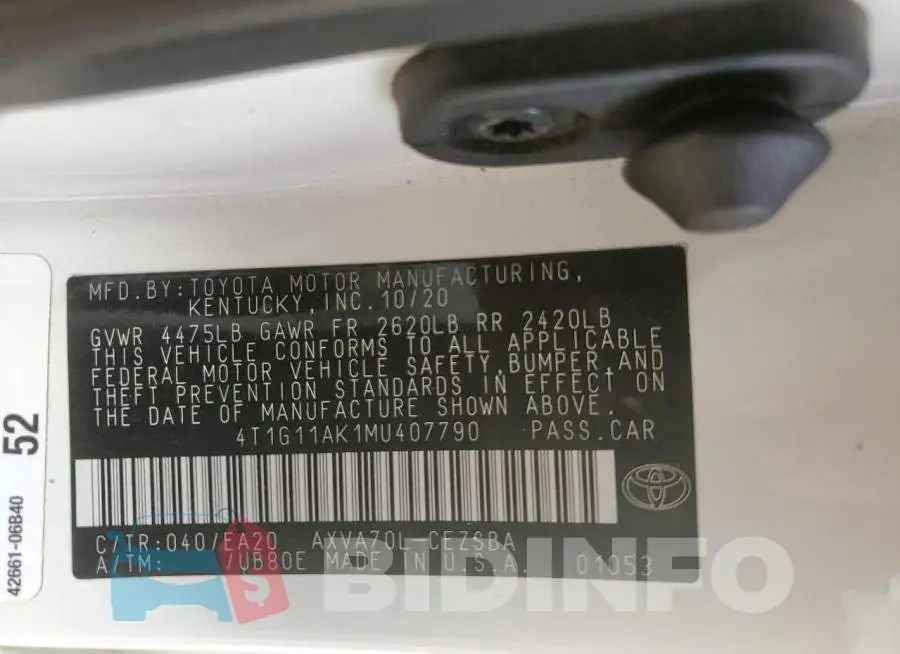 4T1G11AK1MU407790 Photo# 12