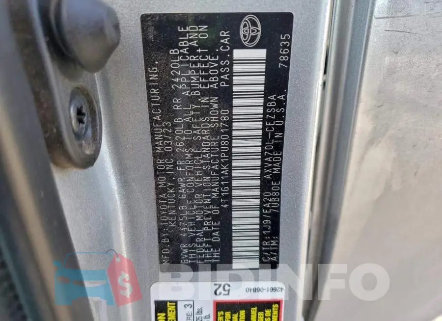 4T1G11AK1PU801780 Photo# 13
