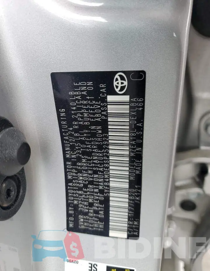 5YFB4MDE8SP252923 Photo# 12