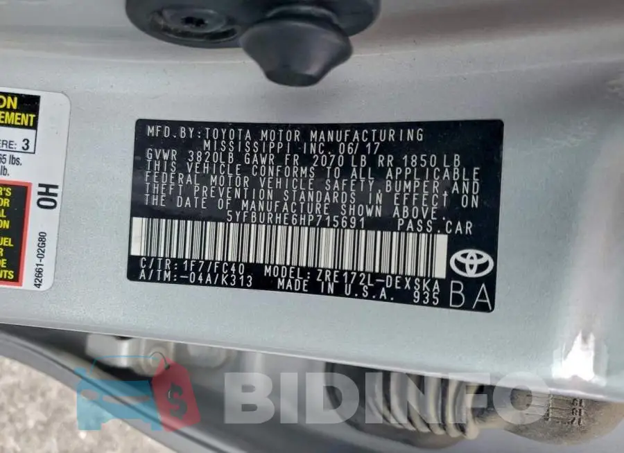 5YFBURHE6HP715691 Photo# 13
