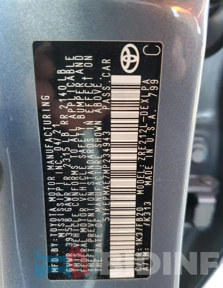 5YFEPMAE7MP234943 Photo# 12