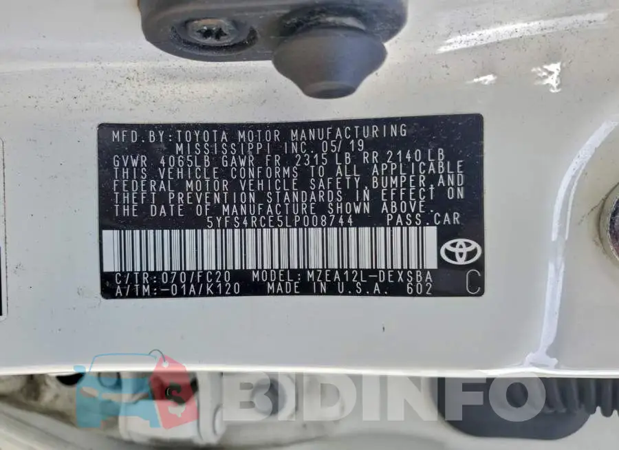 5YFS4RCE5LP008744 Photo# 12