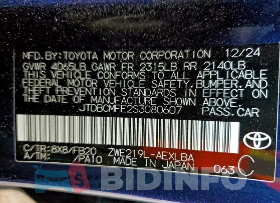 JTDBCMFE2S3080607 Photo# 12