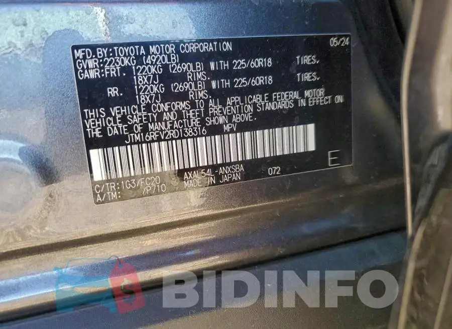 JTM16RFV2RD138316 Photo# 13