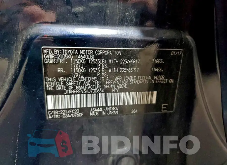 JTMRFREV3HJ700664 Photo# 14