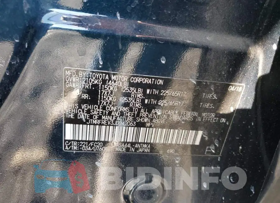 JTMRFREV3JD242063 Photo# 13