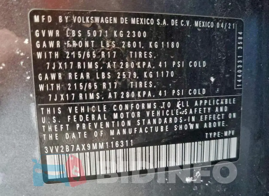 3VV2B7AX9MM116311 Photo# 13