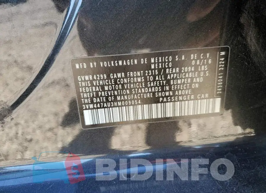 3VW447AU3HM009054 Photo# 12