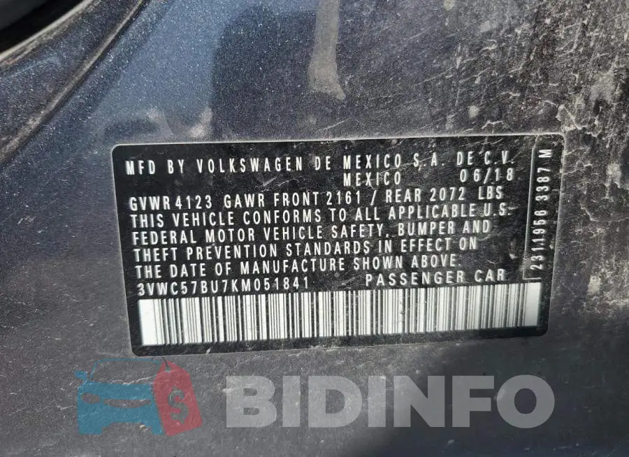 3VWC57BU7KM051841 Photo# 12