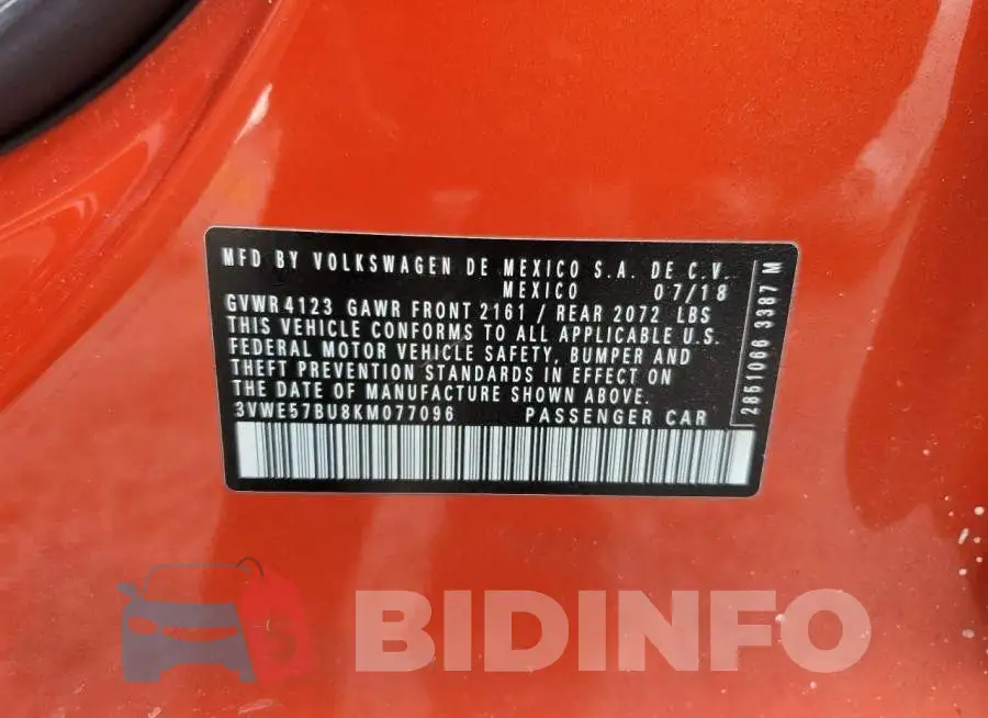3VWE57BU8KM077096 Photo# 12
