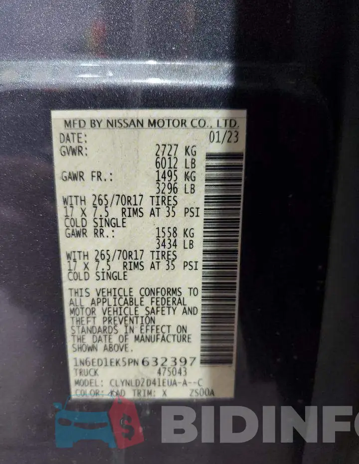 1N6ED1EK5PN632397 Photo# 12