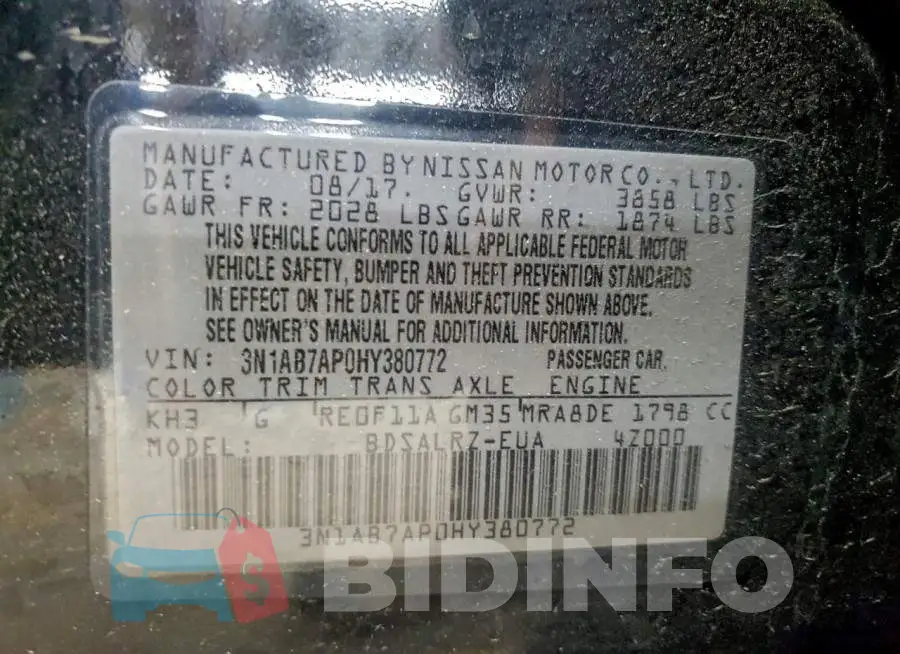 3N1AB7AP0HY380772 Photo# 12