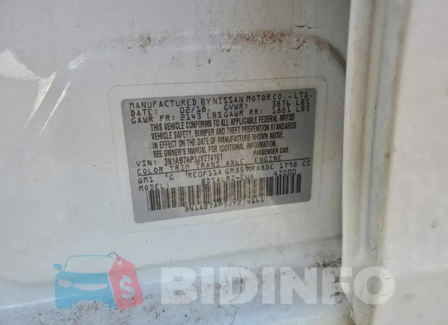 3N1AB7AP3JY274161 Photo# 13
