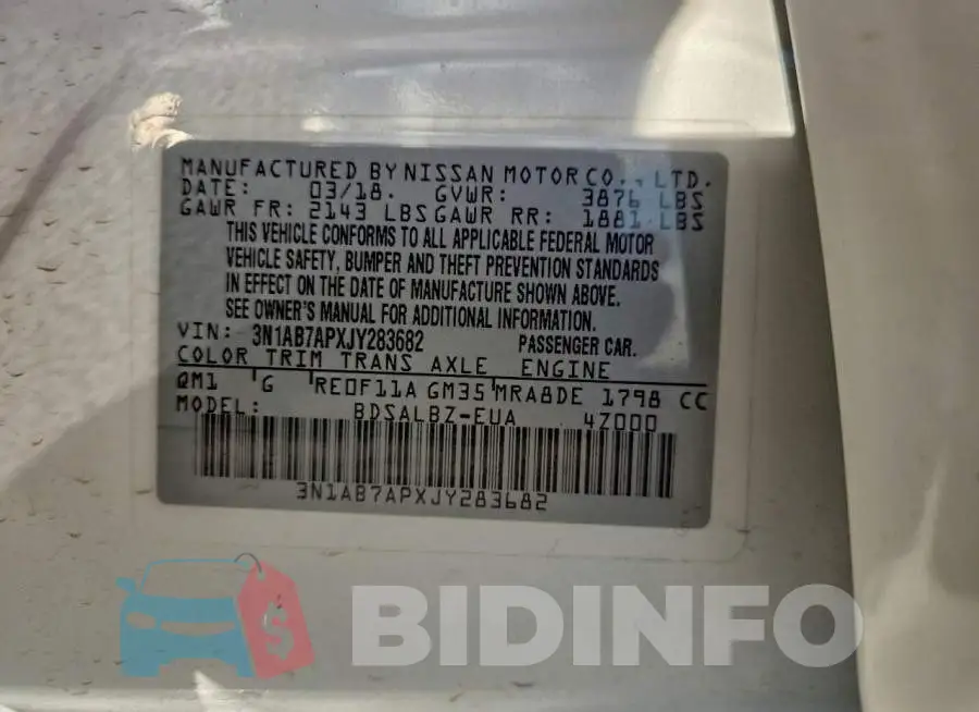 3N1AB7APXJY283682 Photo# 12
