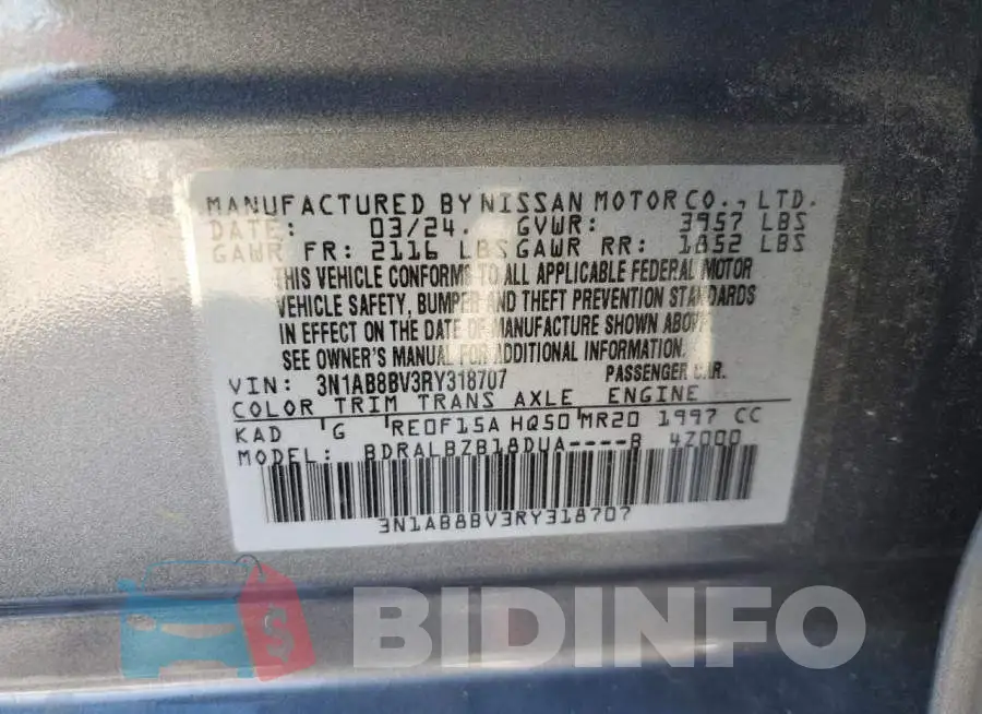 3N1AB8BV3RY318707 Photo# 12