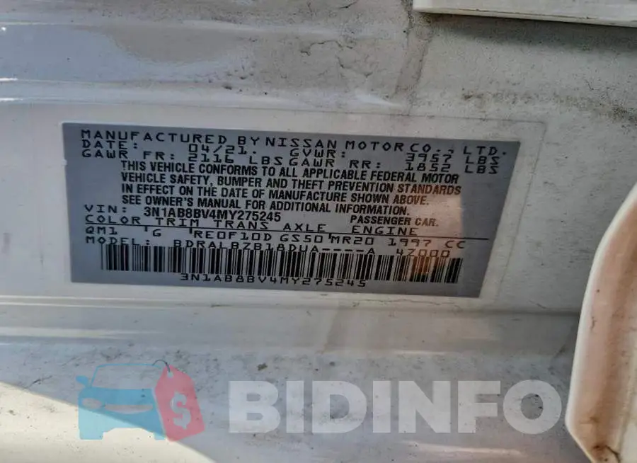 3N1AB8BV4MY275245 Photo# 13