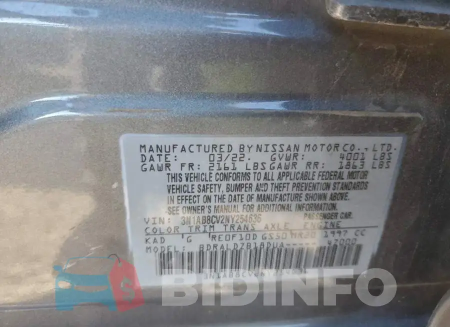 3N1AB8CV2NY254636 Photo# 12