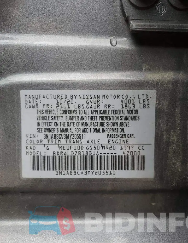 3N1AB8CV3MY205511 Photo# 13