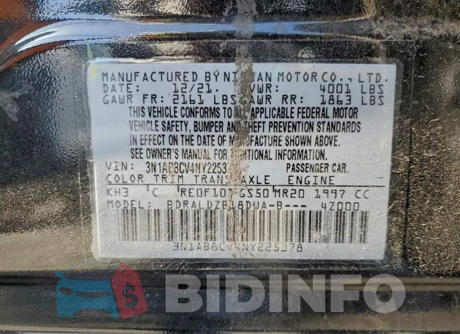 3N1AB8CV4NY225378 Photo# 12