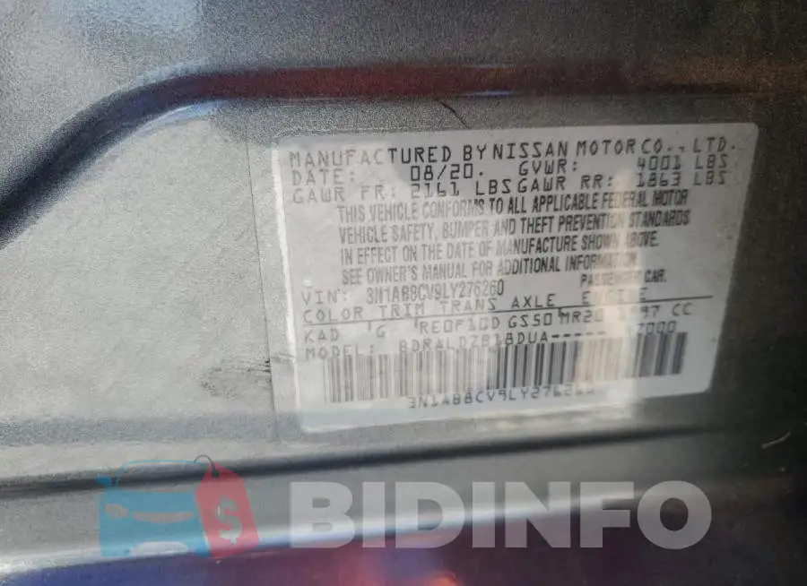 3N1AB8CV9LY276260 Photo# 12