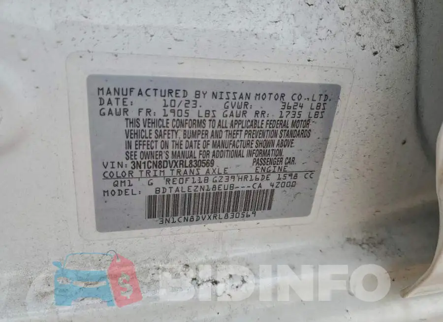 3N1CN8DVXRL830569 Photo# 12