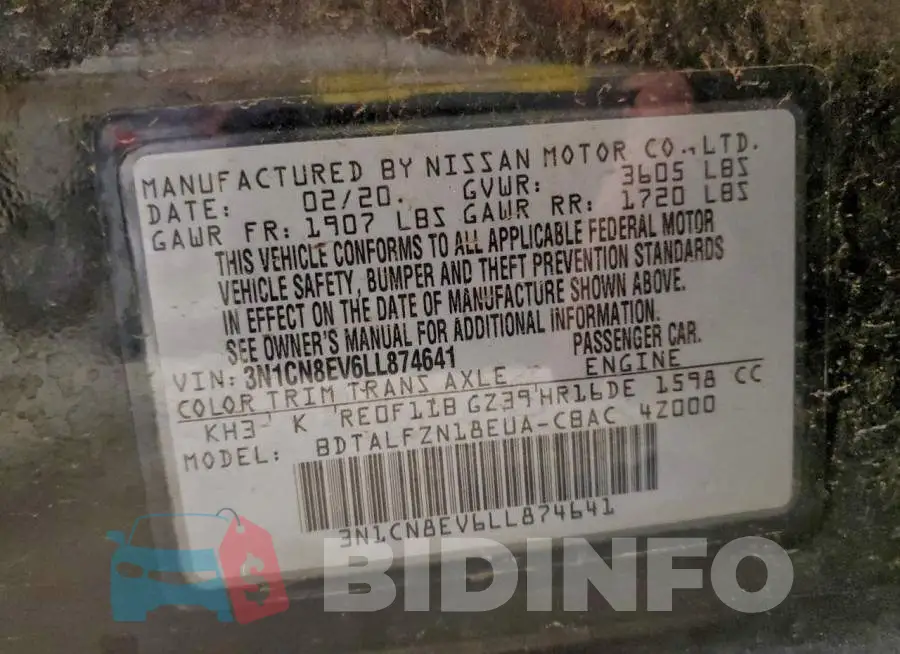 3N1CN8EV6LL874641 Photo# 12