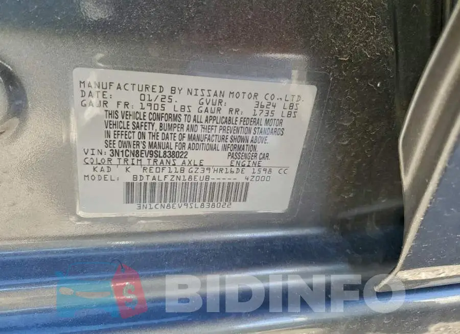 3N1CN8EV9SL838022 Photo# 12