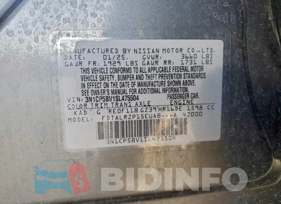 3N1CP5BV1SL475504 Photo# 13