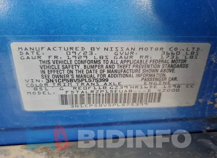 3N1CP5BV5PL575399 Photo# 12