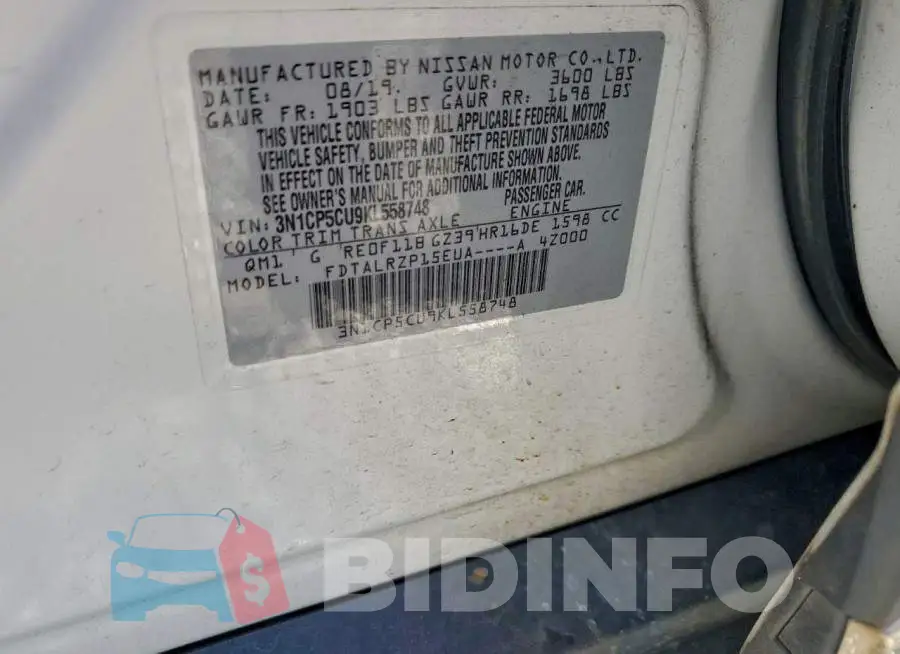 3N1CP5CU9KL558748 Photo# 12