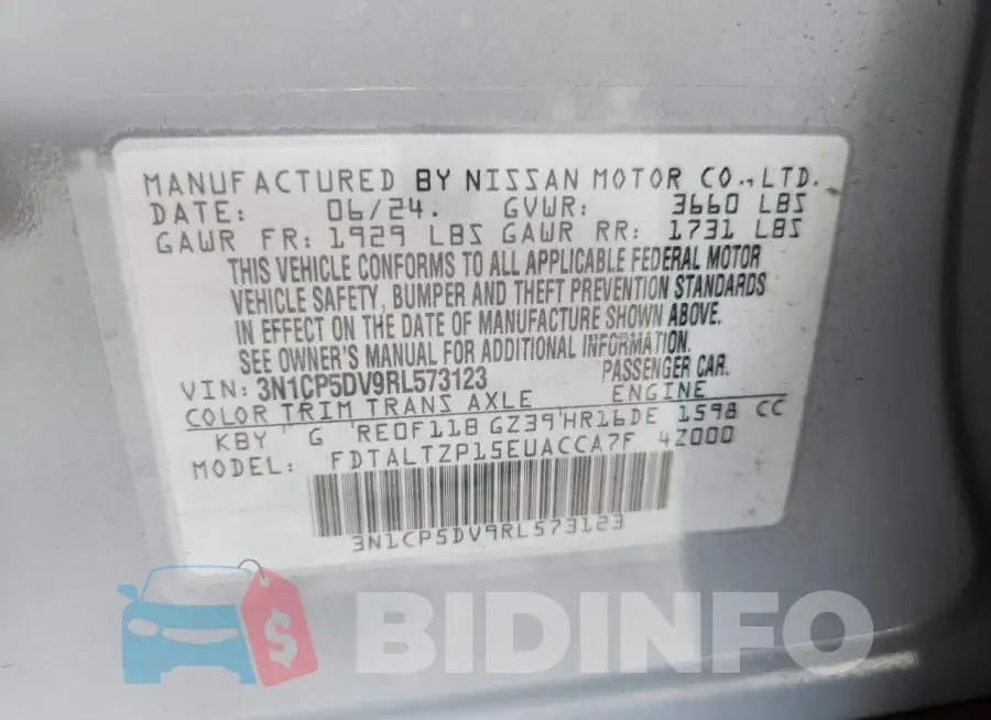3N1CP5DV9RL573123 Photo# 13