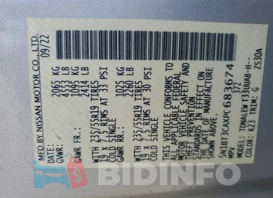 5N1BT3CAXPC683674 Photo# 13