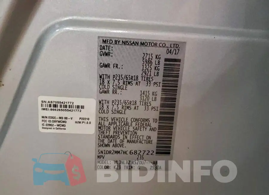 5N1DR2MM7HC682722 Photo# 13