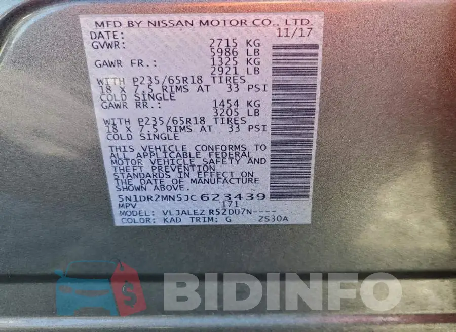 5N1DR2MN5JC623439 Photo# 13