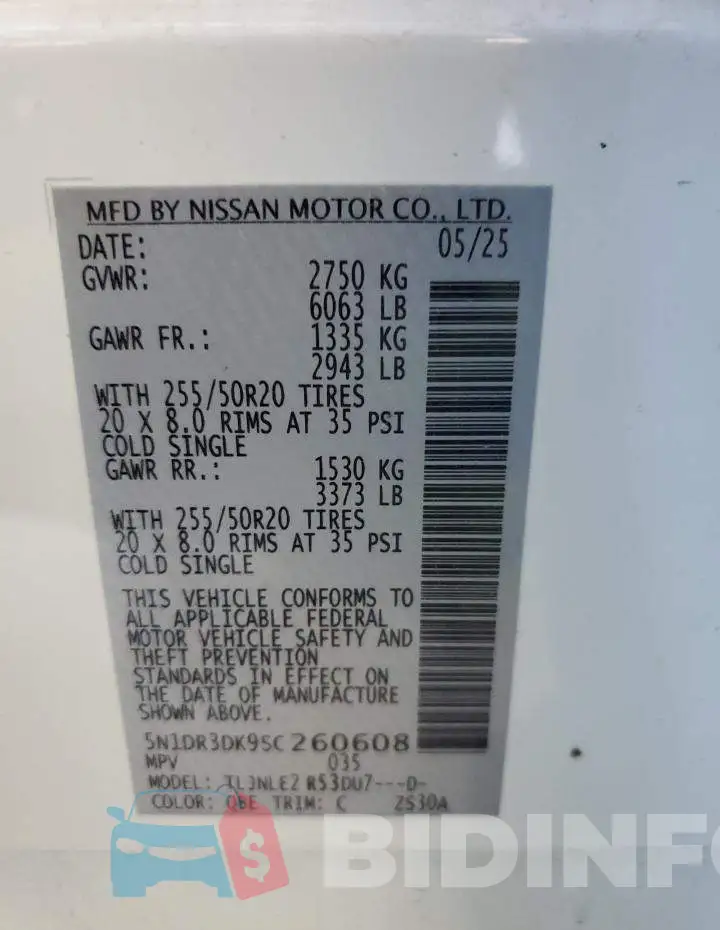 5N1DR3DK9SC260608 Photo# 14