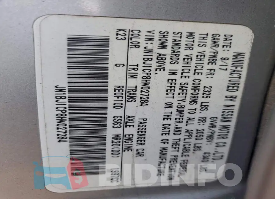 JN1BJ1CP8HW027284 Photo# 12