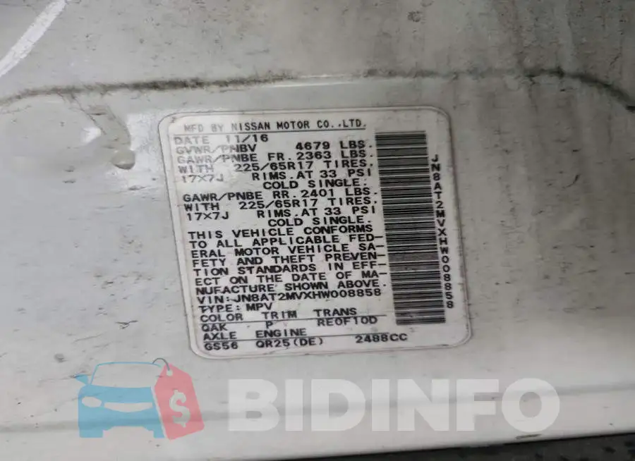 JN8AT2MVXHW008858 Photo# 13