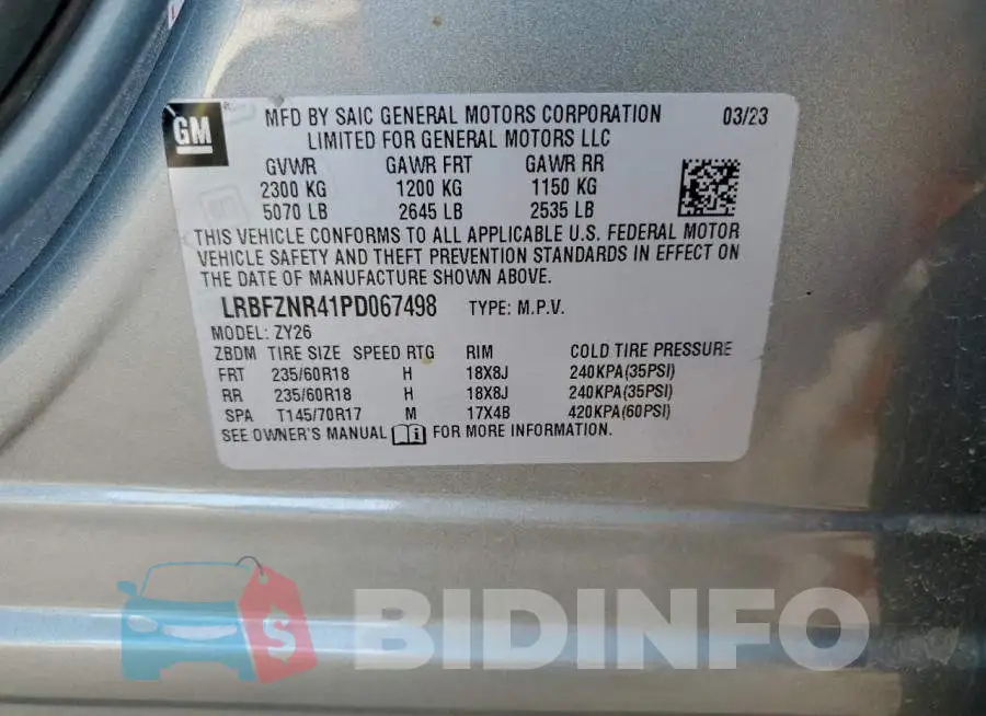 LRBFZNR41PD067498 Photo# 13