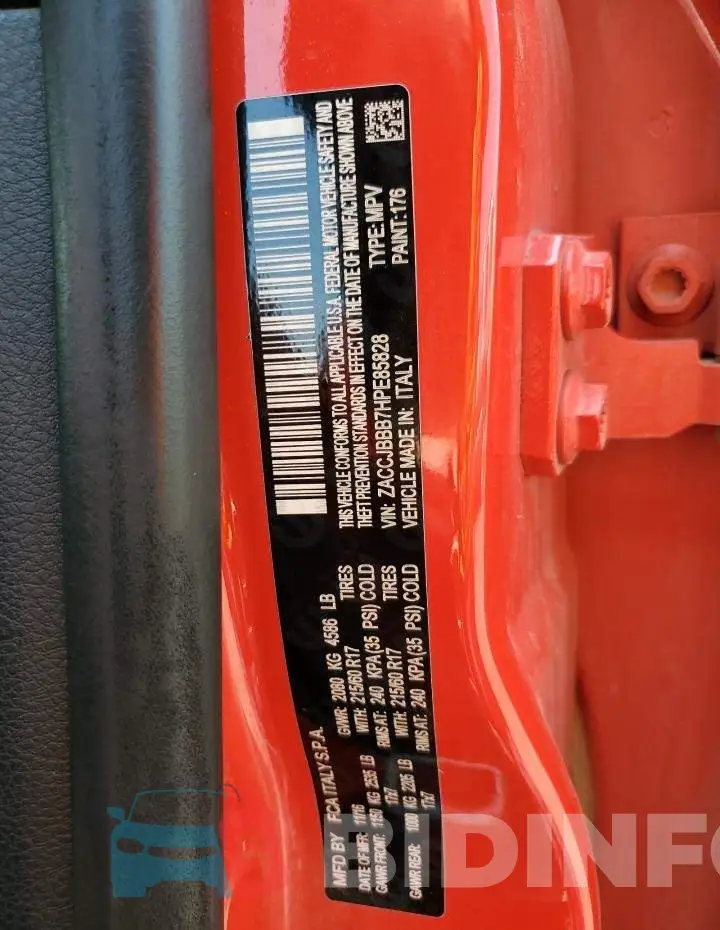 ZACCJBBB7HPE85828 Photo# 13