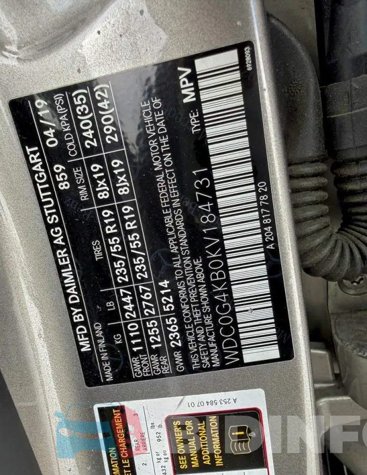WDC0G4KB0KV184731 Photo# 10