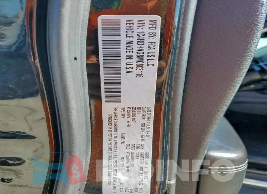 1C4RDHAG8MC803116 Photo# 14