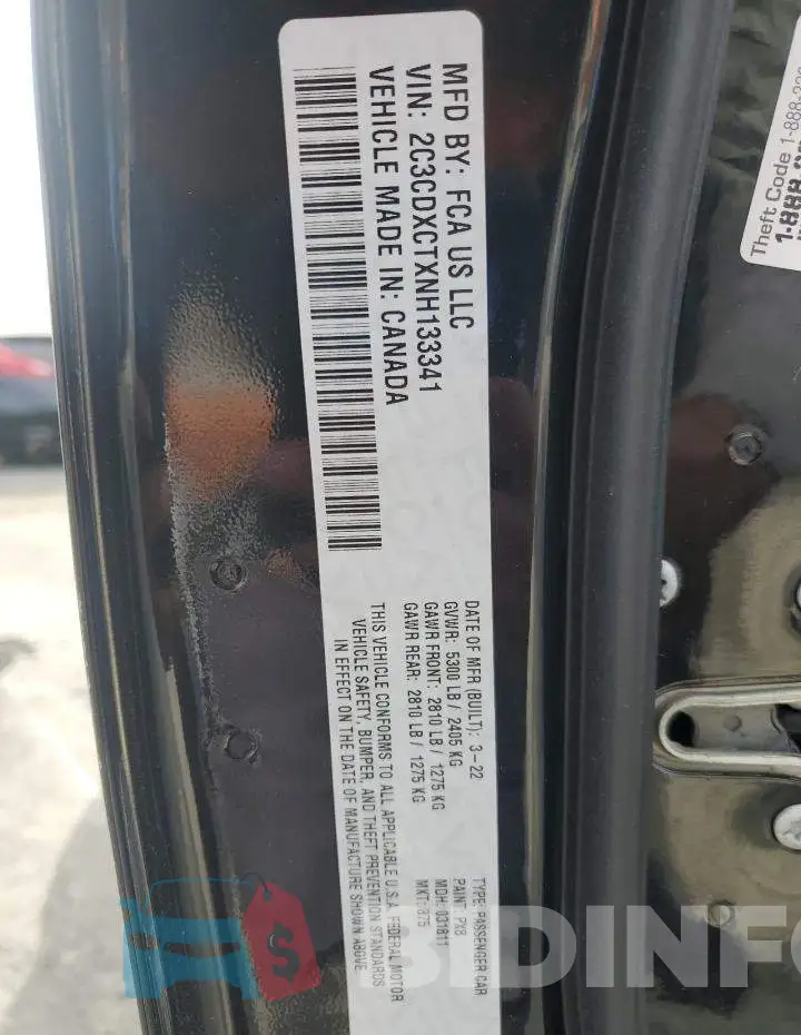 2C3CDXCTXNH133341 Photo# 12
