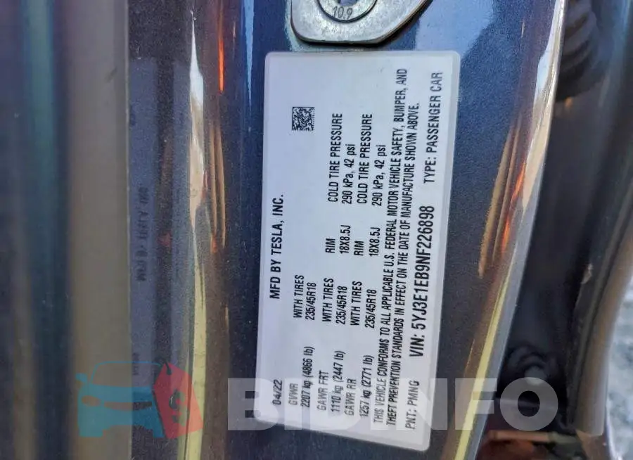 5YJ3E1EB9NF226898 Photo# 12