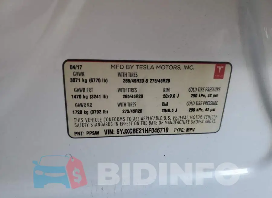 5YJXCBE21HF046719 Photo# 13