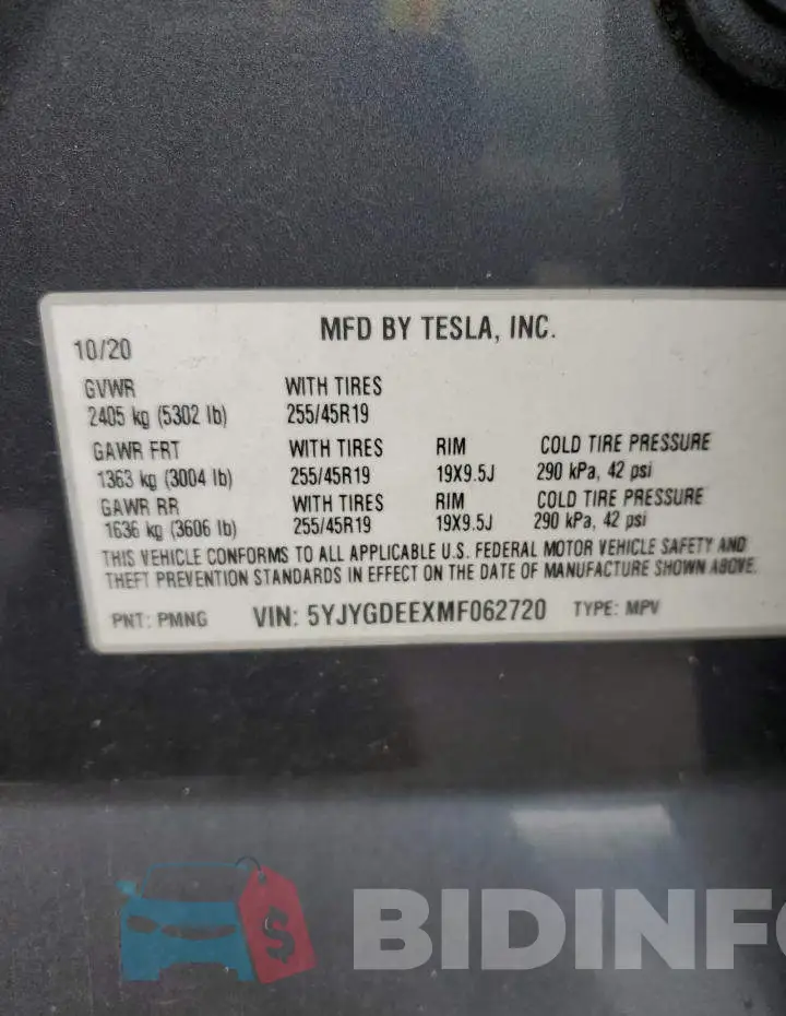 5YJYGDEEXMF062720 Photo# 13