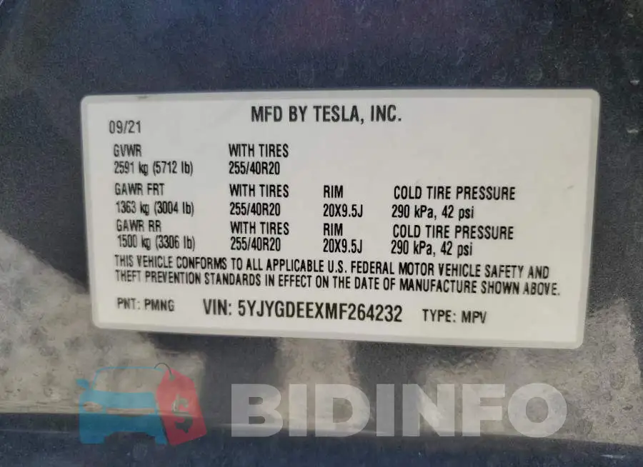 5YJYGDEEXMF264232 Photo# 13