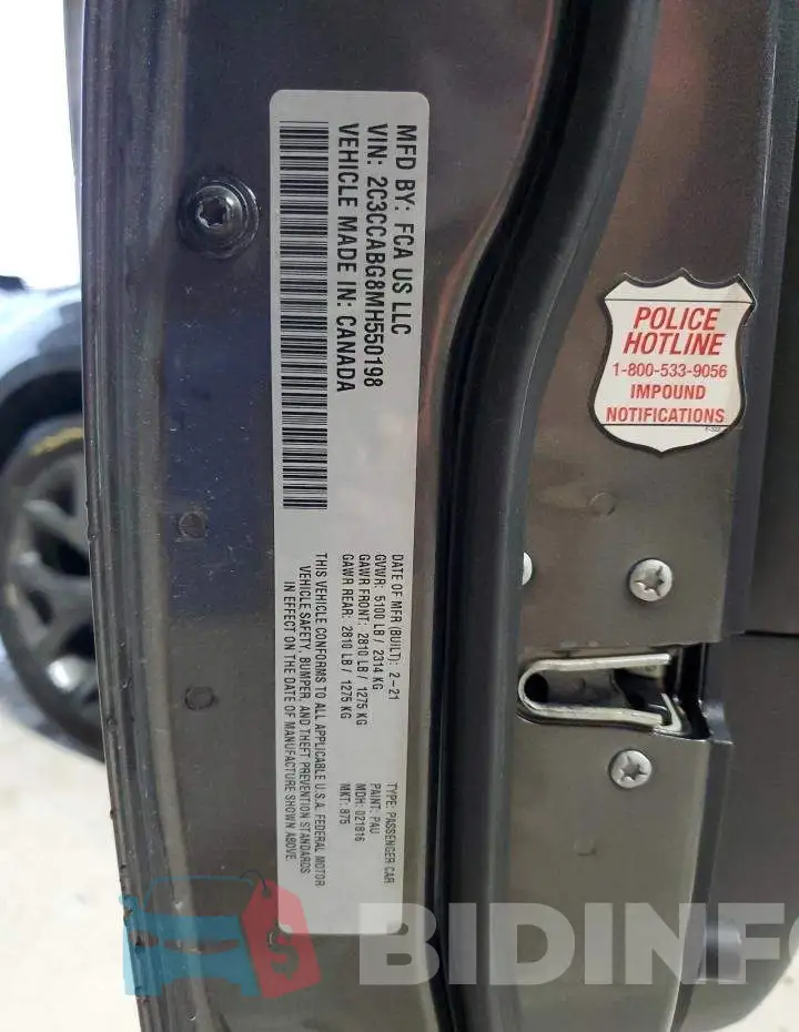 2C3CCABG8MH550198 Photo# 13