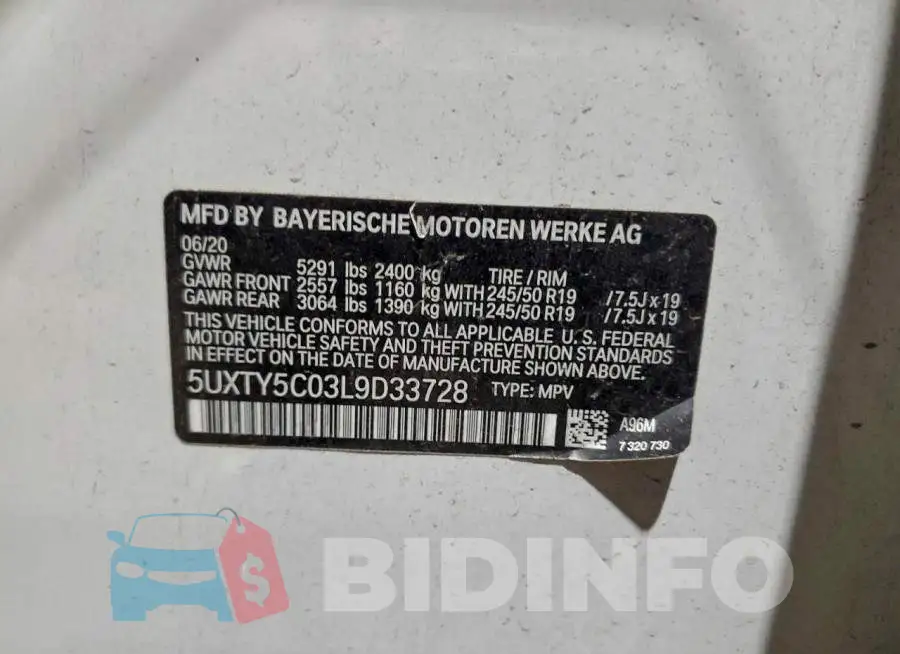 5UXTY5C03L9D33728 Photo# 13