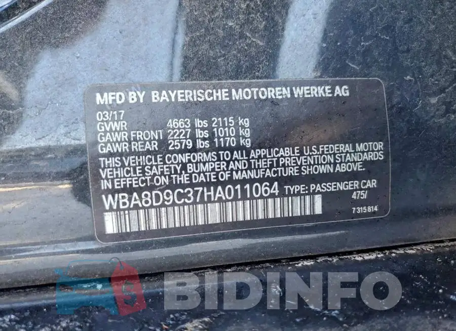 WBA8D9C37HA011064 Photo# 12