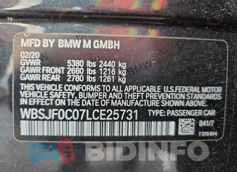 WBSJF0C07LCE25731 Photo# 13